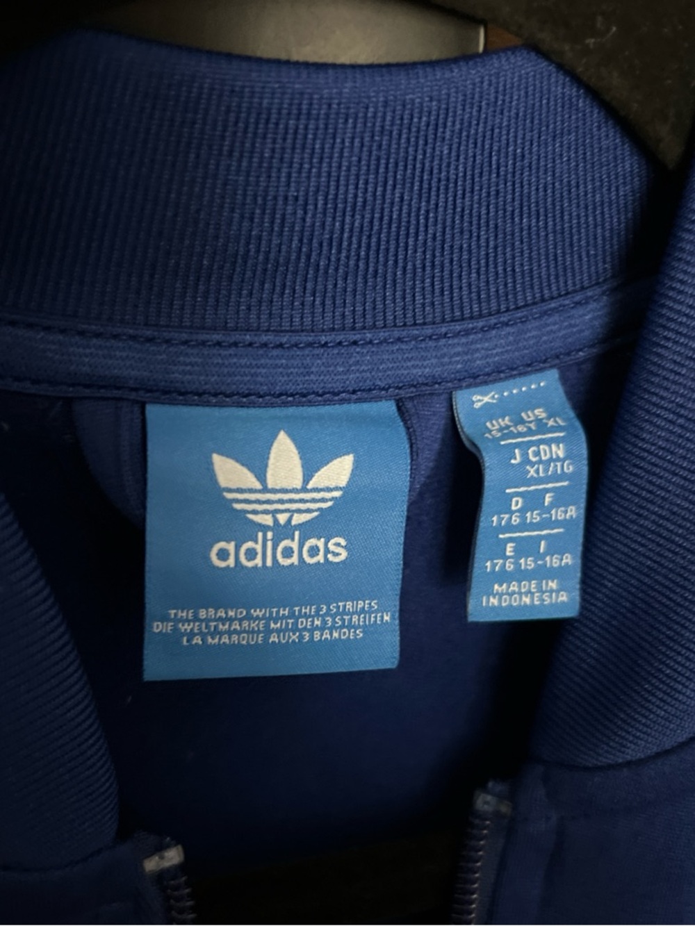 Adidas Navy Blue Track Jacket - Picture 3 of 4